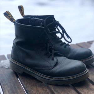 Doc Martens AirWair Zavala Youth Size 3 Black Eye Combat Boots Side Zip 1460J